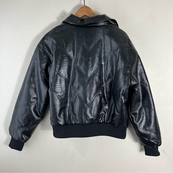 Revolve Superdown Black x bridget katrina oversized jacket SZ Large Faux Leather - Picture 8 of 15